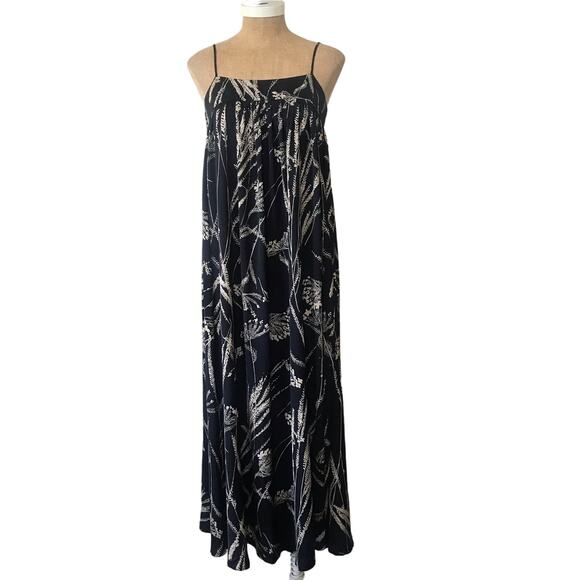 Banana Republic Trapeze Maxi Dress NWT NEW Size 2 Petite Navy Beige Beach Boho - Picture 4 of 14